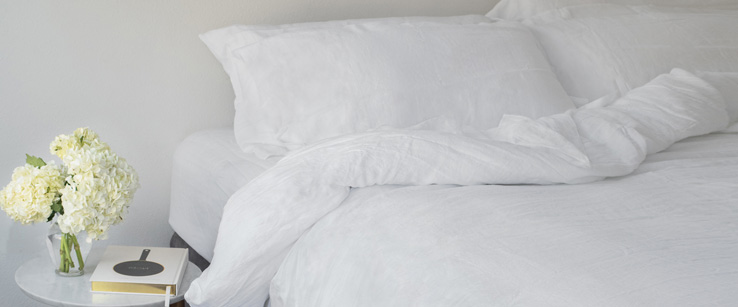 White Linen Duvet Cover, Pillowcases, Shams and Sheets