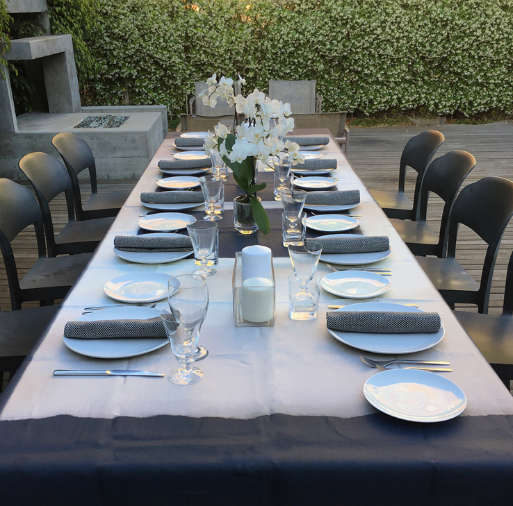 Spring Dinner Party in Los Angeles Contemporary Tablescape